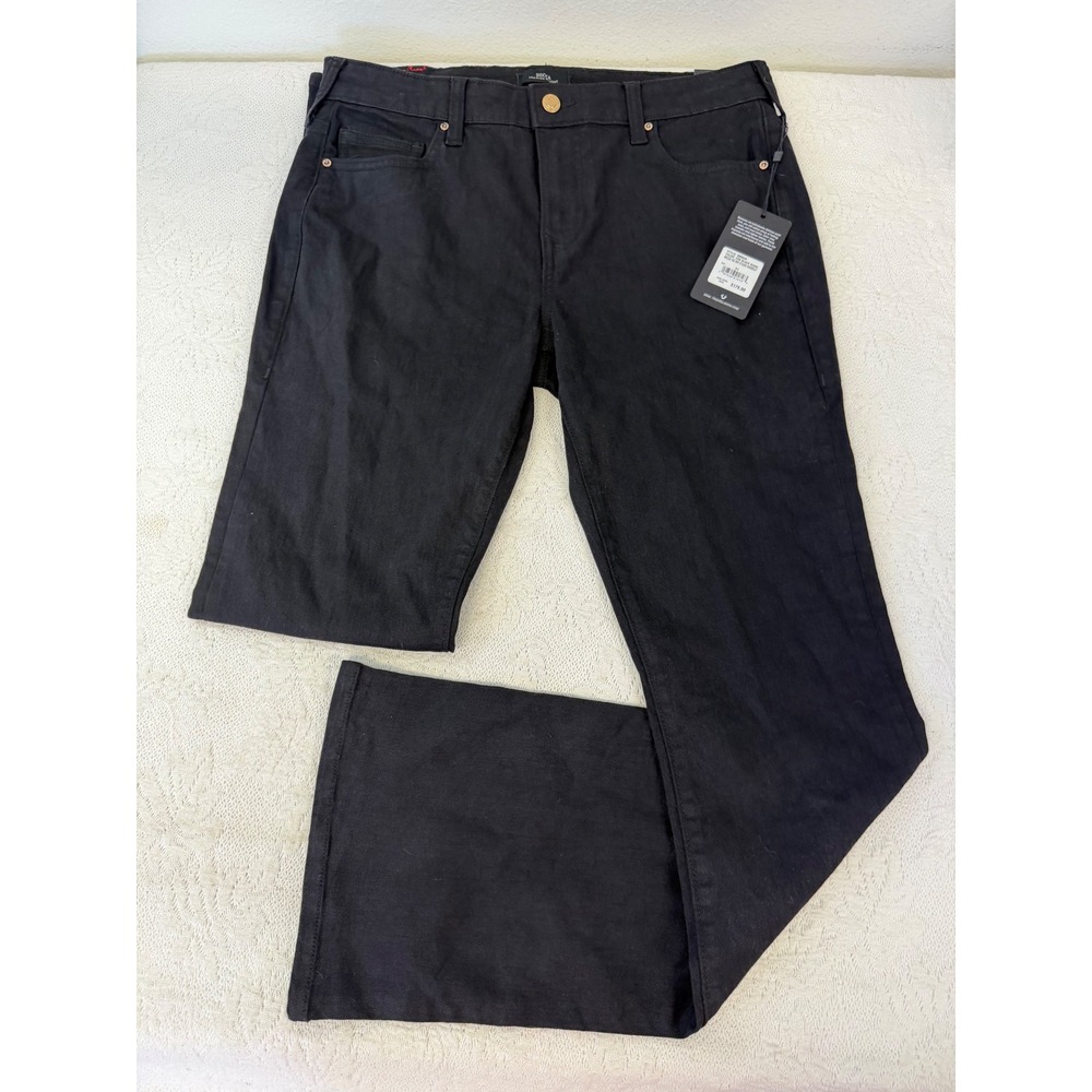 True Religion Becca Mid Rise Bootcut Jeans Black Studded Horseshoe Size 31 NWT